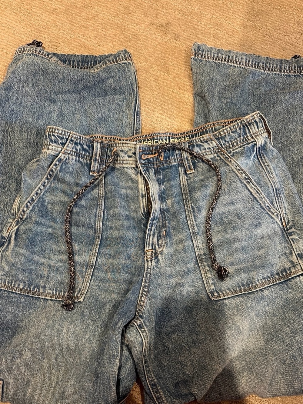 American Eagle Outfitters Womens Light Blue Washed Denim Jeans